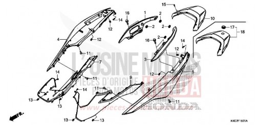 GEHAEUSEABDECKUNG/HINTERER GRIFF (NSS125ADK) NSS125ADK de 2019